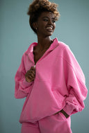 Bluza Half Zip Vintage Rose