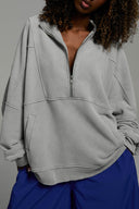 Bluza Half Zip Vintage Stone