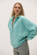 Bluza Half Zip Blue Lagoon