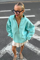 Bluza Half Zip Blue Lagoon