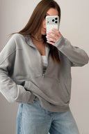 Bluza Half Zip Vintage Stone