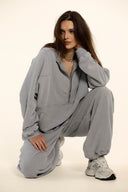 Bluza Half Zip Vintage Stone