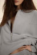 Bluza Half Zip Vintage Stone