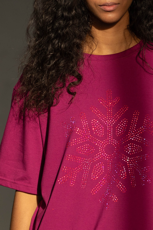 T-SHIRT SNOWFLAKE DUSTY MAUVE
