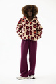 BURGUNDY BLOSSOM TEDDY PULLOVER