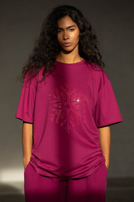 T-SHIRT SNOWFLAKE DUSTY MAUVE