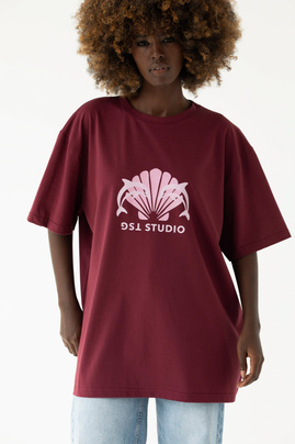 T-SHIRT OCEAN LOVE BURGUNDY