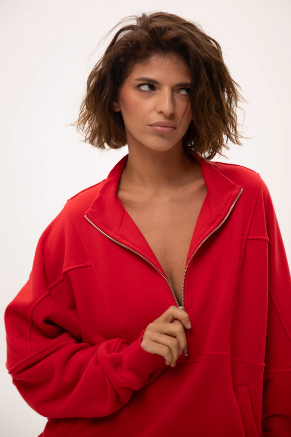 BLUZA HALF ZIP BARBADOS CHERRY