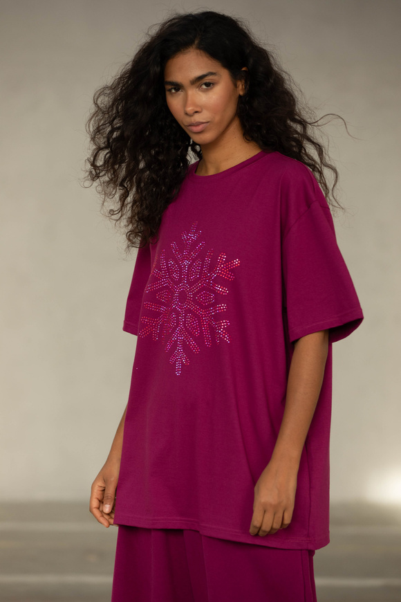 T-SHIRT SNOWFLAKE DUSTY MAUVE