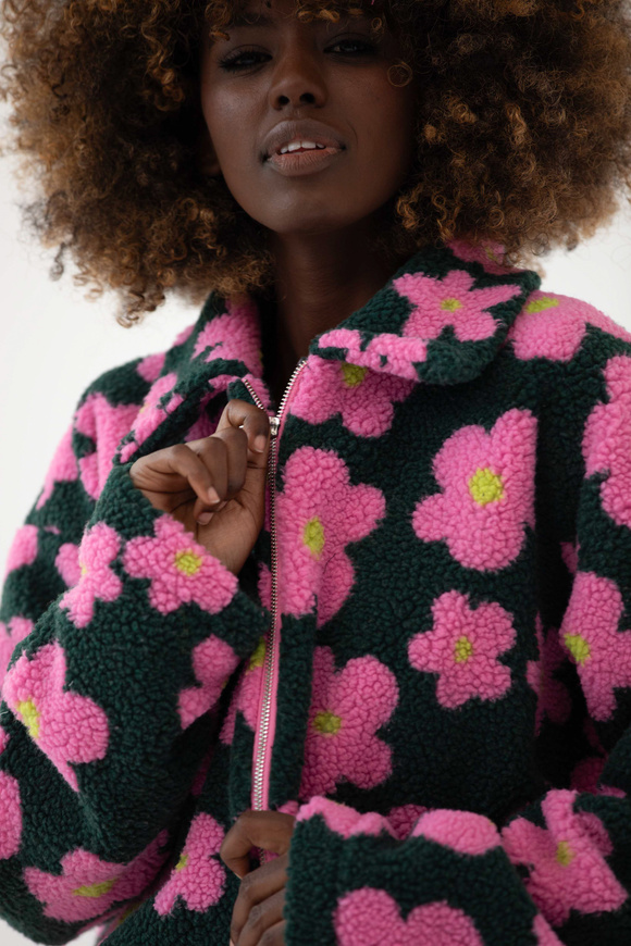 PINK BLOSSOM TEDDY PULLOVER