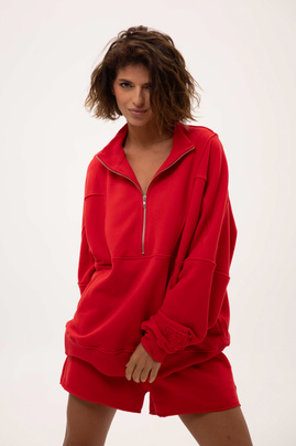 BLUZA HALF ZIP BARBADOS CHERRY