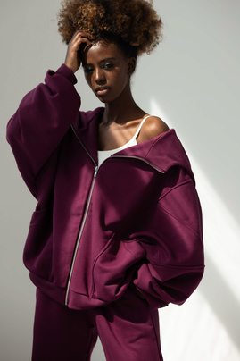 BLUZA ZIPPER GRAPE WINE